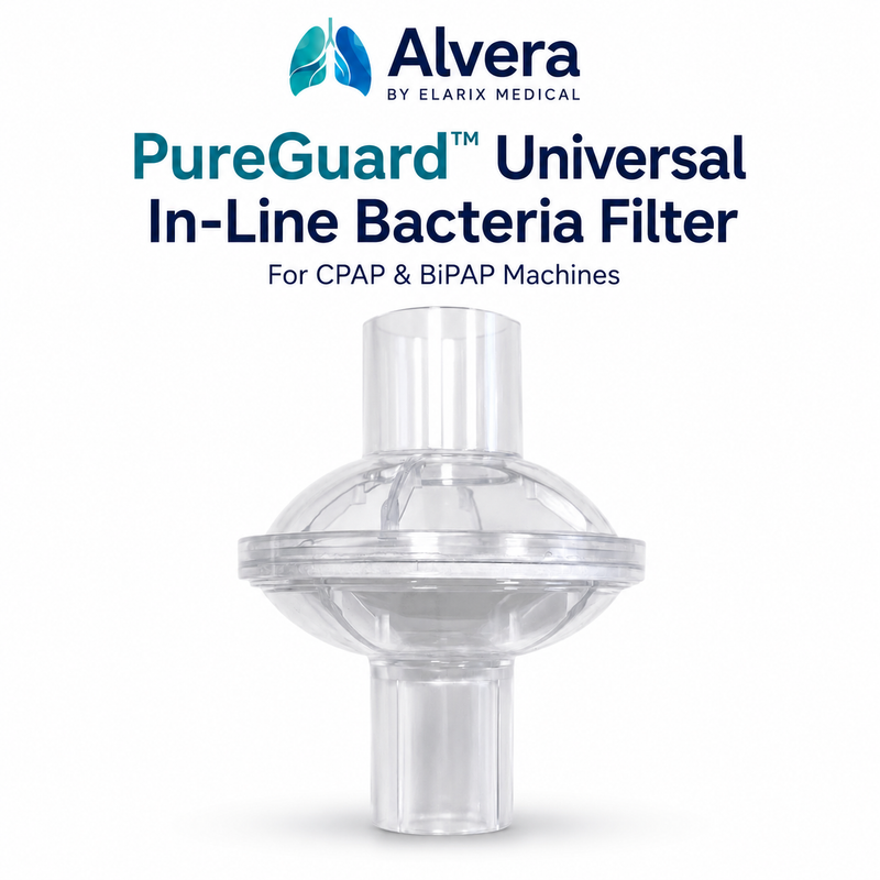 ALVERA PureGuard™ Universal In-Line Bacteria Filter for CPAP & BiPAP Machines SelfiMed UK