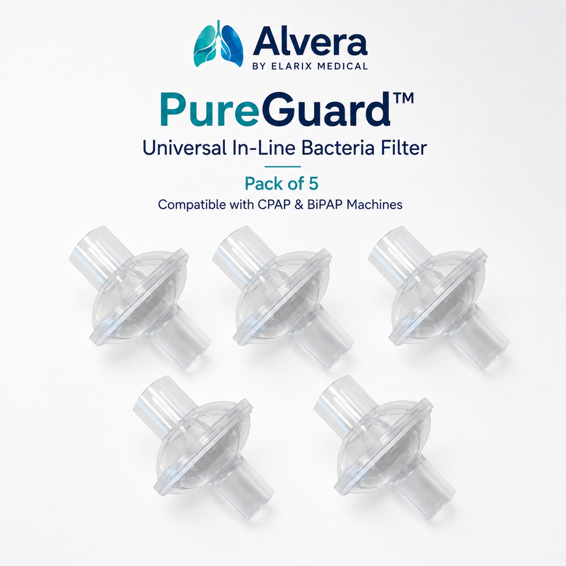ALVERA PureGuard™ Universal In-Line Bacteria Filter for CPAP & BiPAP Machines SelfiMed UK