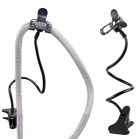 Two flexible phone holders with clips on a white background, featuring the brand 'Elarix Medical'.