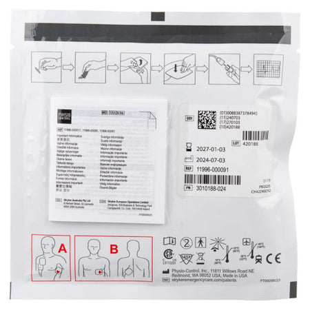 Adult electrode pads compatible with Lifepak 500 and 1000