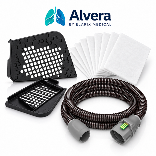Alvera AirSense 10 Replacement Kit – ThermaAir 10 Heated Tube, AirGuard Filter Cover 2-Pack & PureFlow 10 Filters 50-Pack