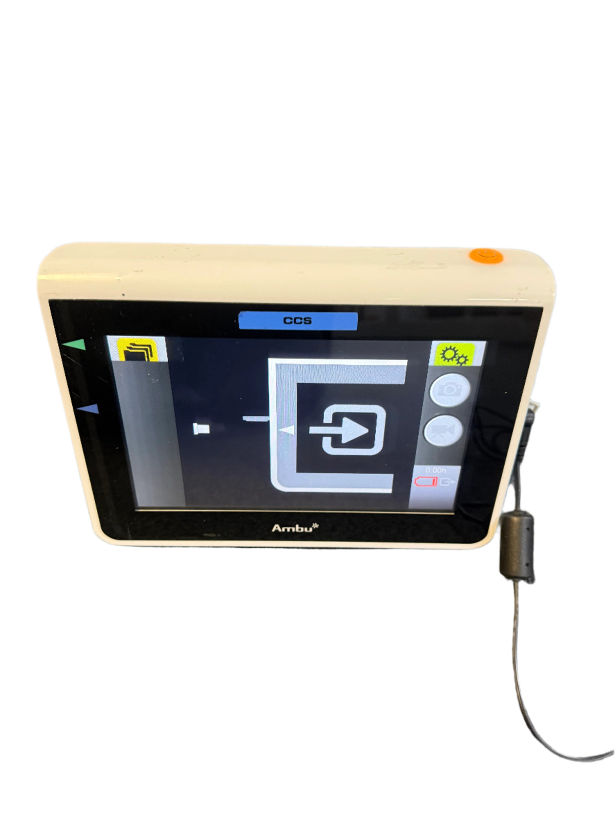 Ambu aView Video Monitor showing high-resolution endoscopic images.