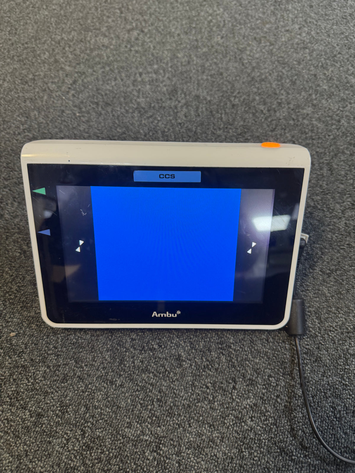 Ambu aView monitor connected to endoscopic equipment in use.