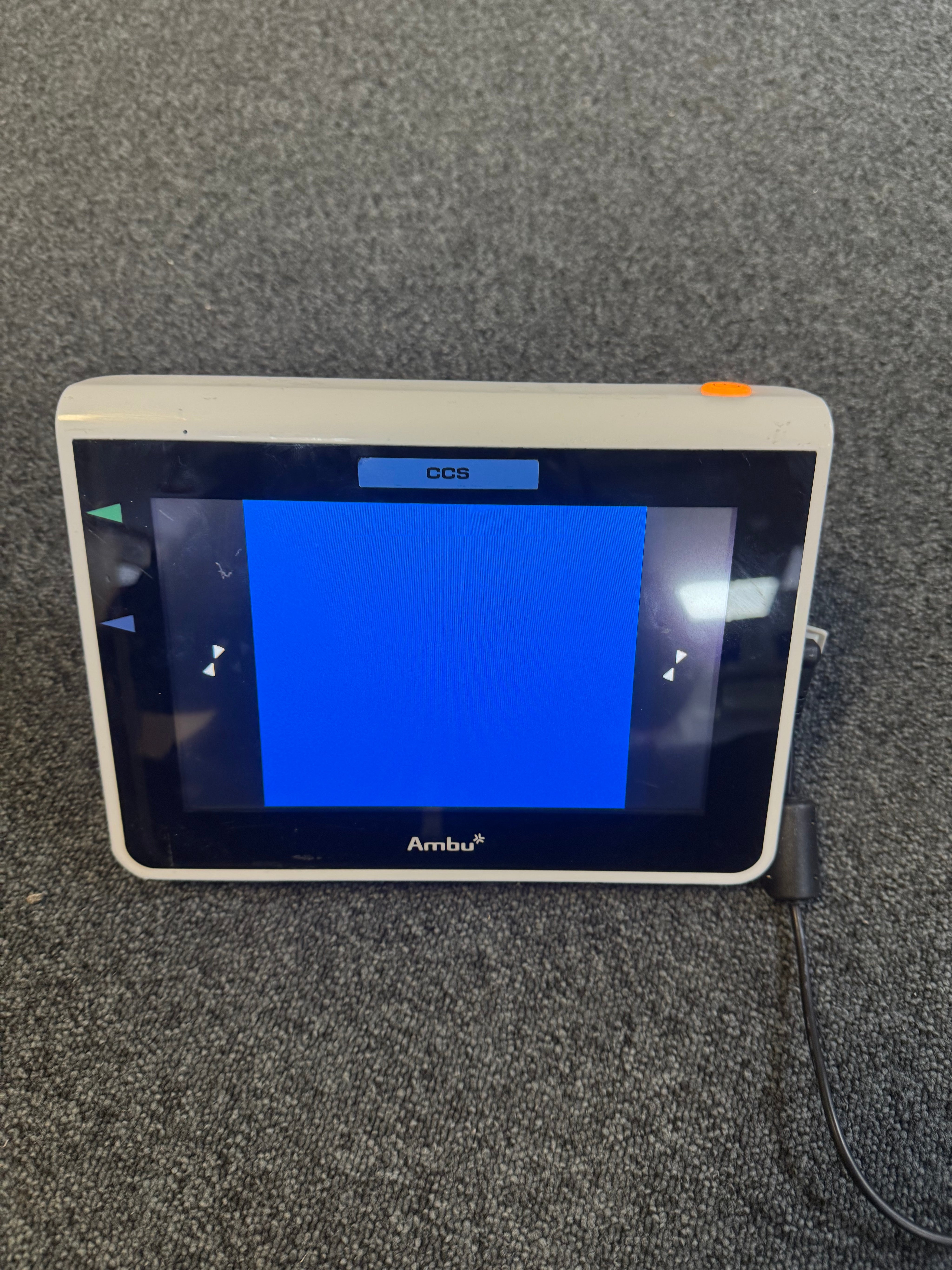 Ambu aView monitor connected to endoscopic equipment in use.