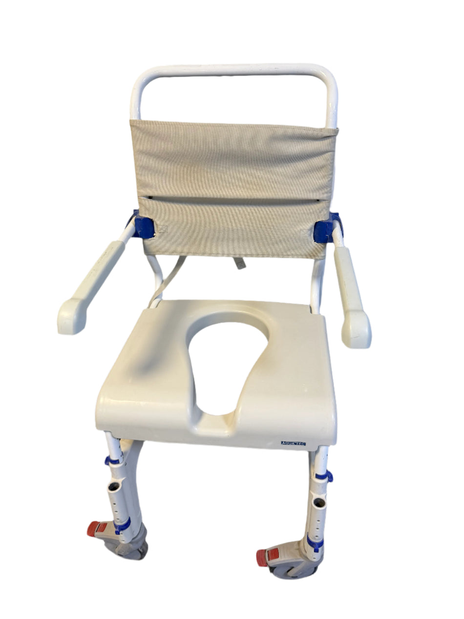 Aquatec Ocean Ergo XL Shower Commode Chair with ergonomic seat and adjustable footrests
