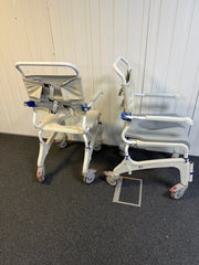 Aquatec Ocean Ergo XL Shower Commode Chair with machine-washable tension-adjustable backrest