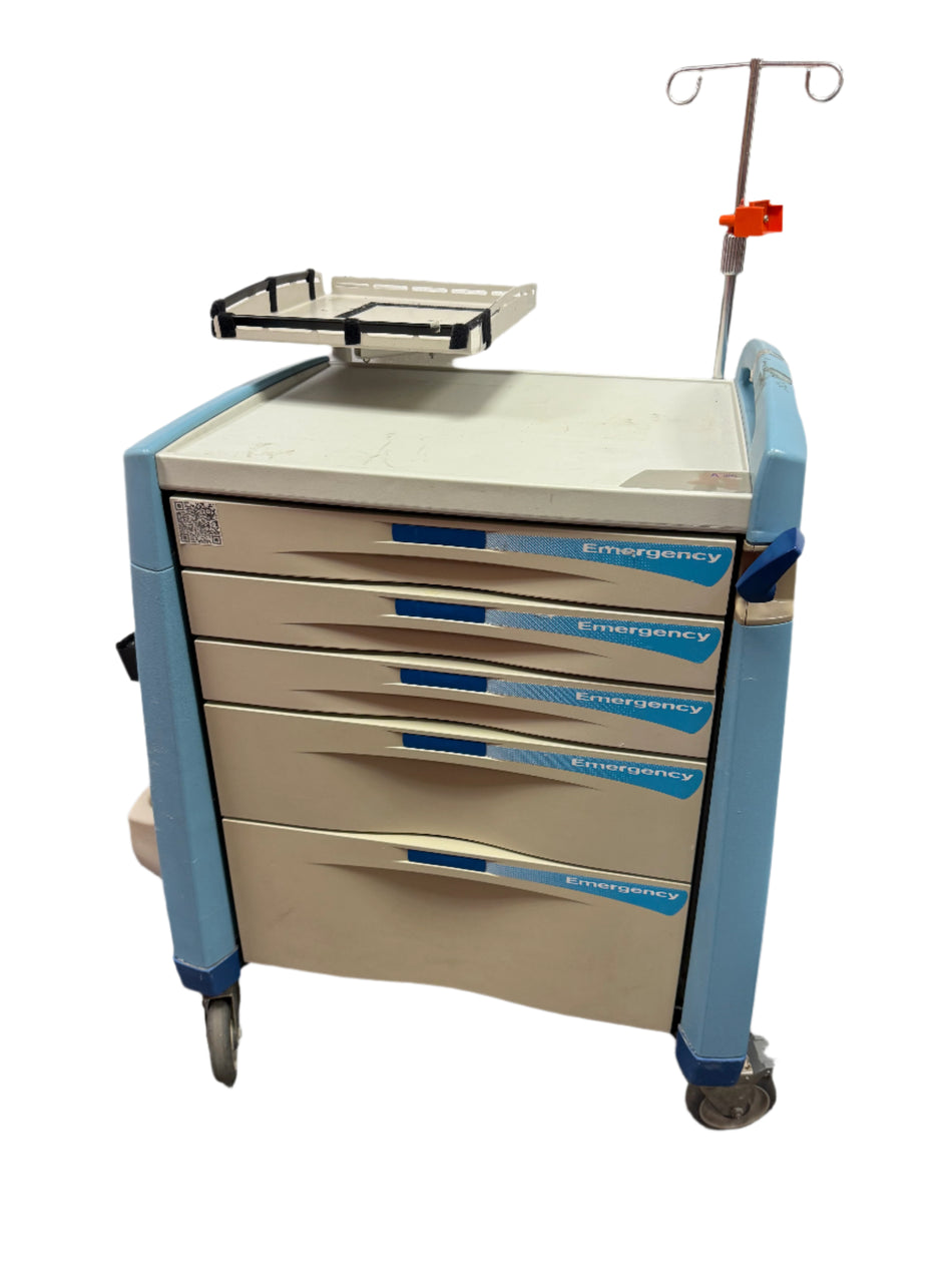 Artromick Avalo Emergency Crash Trolley fully assembled with drawers