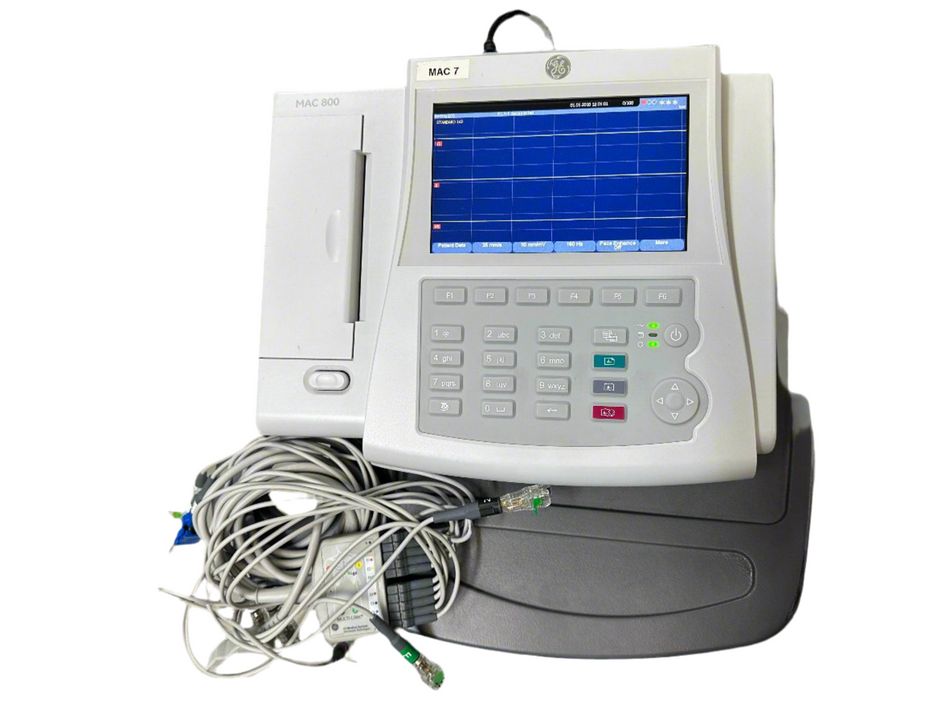 GE Mac 800 ECG Machine with 10 Lead ECG Lead and Printer Paper