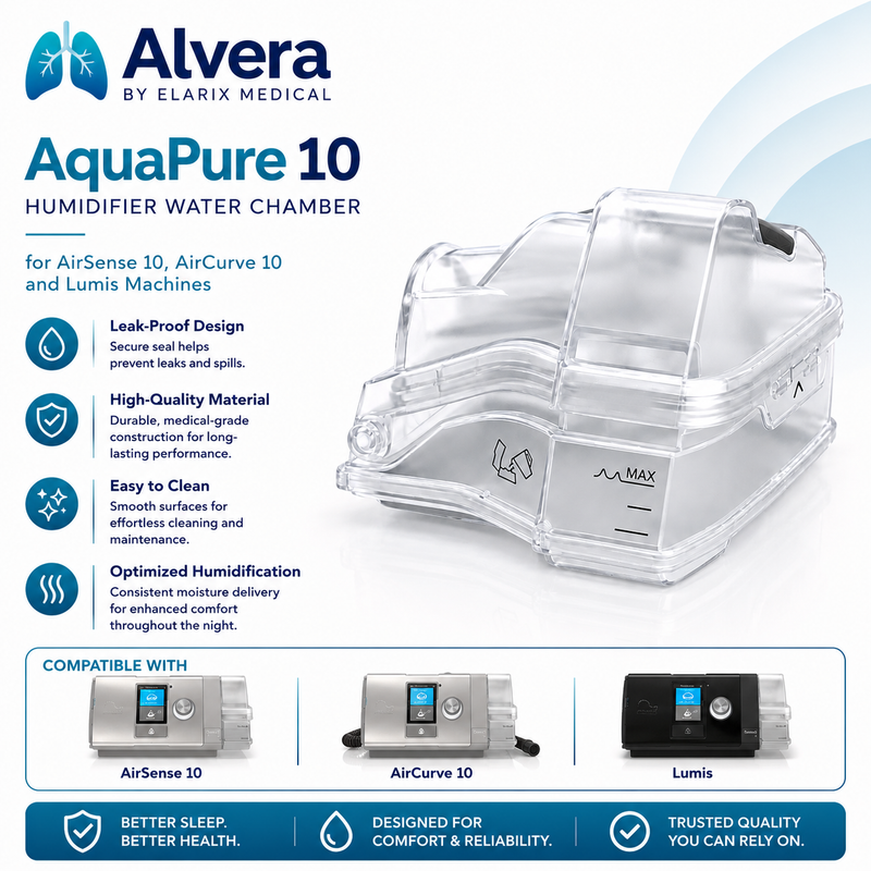 Alvera AquaPure 10 Humidifier Water Chamber for AirSense 10, AirCurve 10 and Lumis Machines lumis machines SelfiMed UK