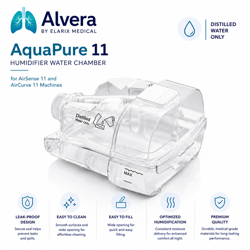 Alvera AquaPure 11 Humidifier Water Chamber for AirSense 11 and AirCurve 11 Machines CPAP Water Chamber SelfiMed UK