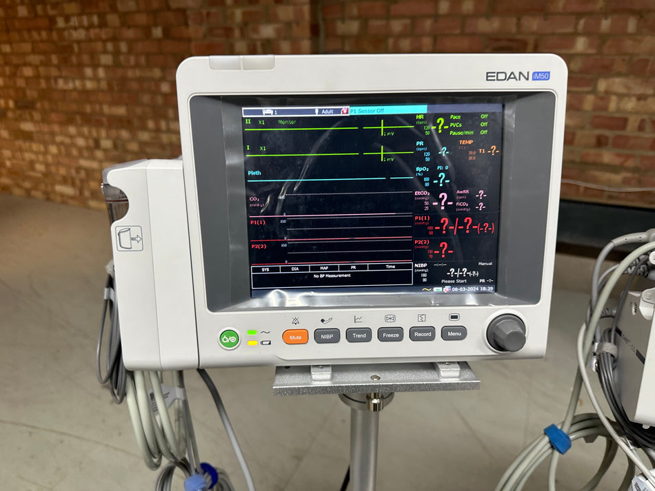 EDAN IM50 8.4" Patient Monitor, ECG, NIBP, SpO2 & Temp., Sidestream ETCO2 with cables