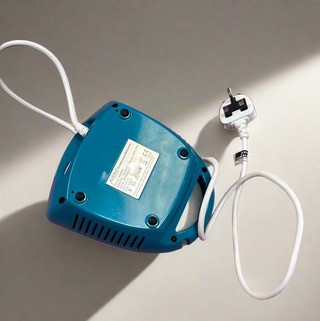 Back view of the AirMed 1000 nebuliser showcasing its compact design.