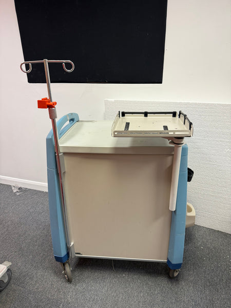 Back view of Artromick Avalo Emergency Crash Trolley fully assembled with drawers