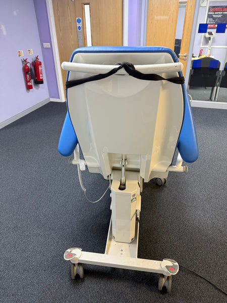 Back view of BORCAD PURA medical chair in upright patient position