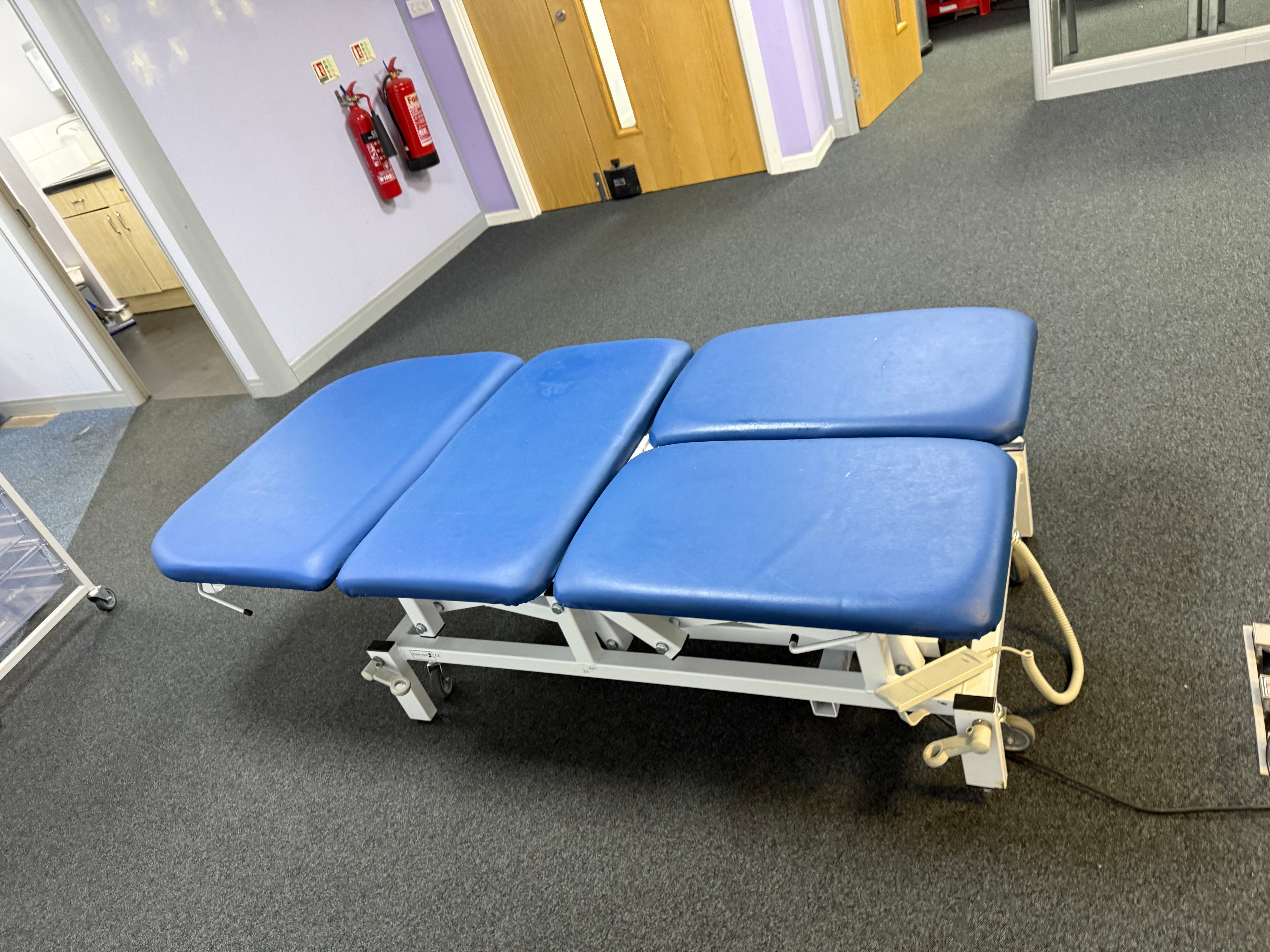 Bristol Maid electric patient examination couch with adjustable height and angles