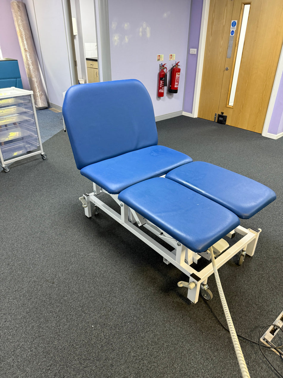 Bristol Maid electric patient examination couch with adjustable height and angles