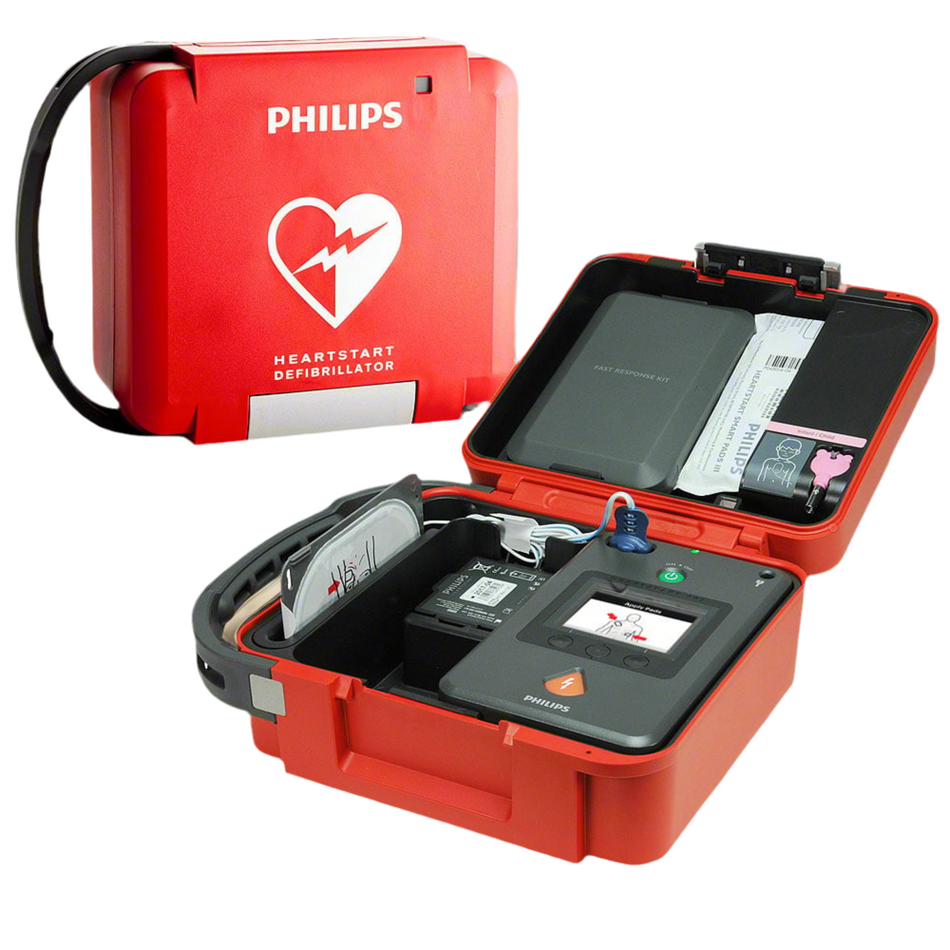 Philips Heartstart FR3 Defibrillator with Battery & Hard Case