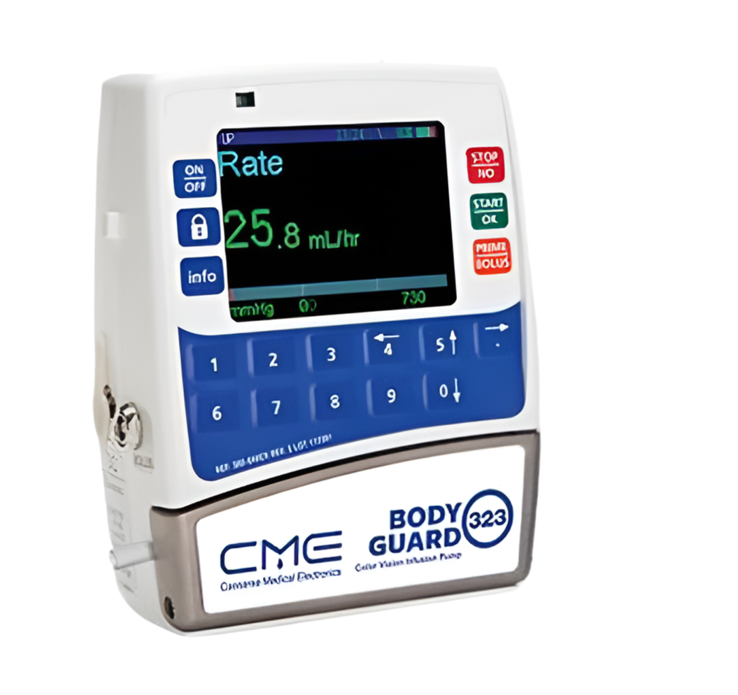 Front view of CME BodyGuard 323 Colour Vision Infusion Pump