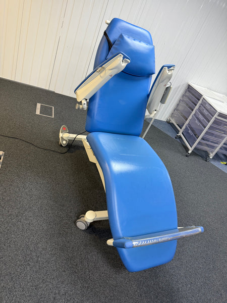 Close-up of BORCAD PURA ergonomic armrests and footrest system