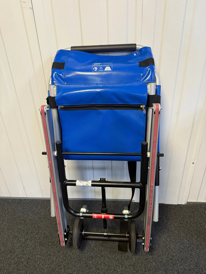 Close-up of FERNO evacuation chair non-marking stair tracks