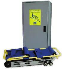 Compact evacuation chair folded for storage