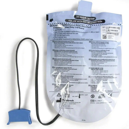 Paediatric electrode pads with pre-attached cable