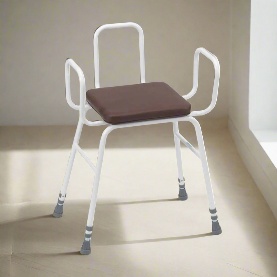 Drive Perching Stool Adjustable Height With tubular Arms & Back