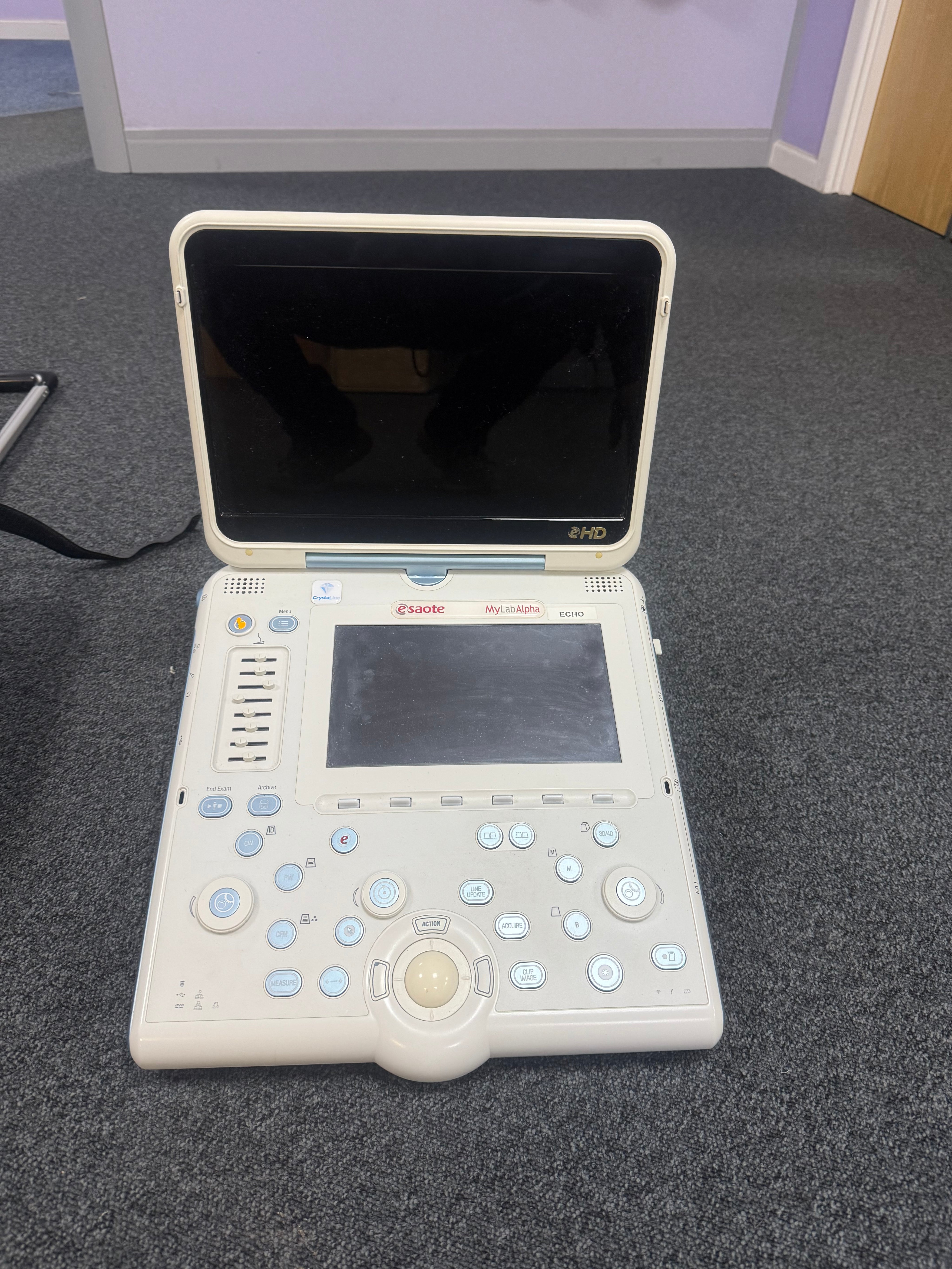 Esaote MyLab Alpha used in a clinical examination.