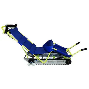 Emergency stair evacuation chair with blue sling seat