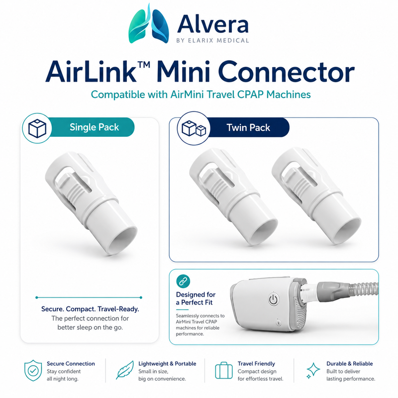 Alvera AirLink Mini Connector for AirMini Travel CPAP Machines Single Pack
