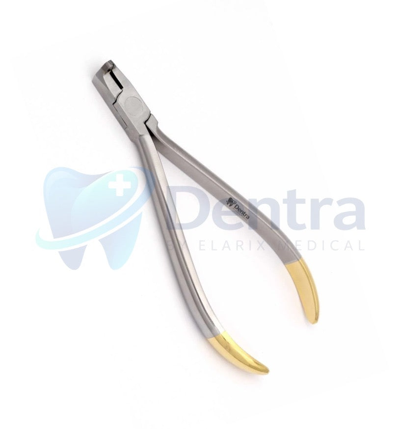Dentra Orthodontic Distal End Cutter, Tungsten Carbide Inserts, Long Gold Handles SelfiMed UK