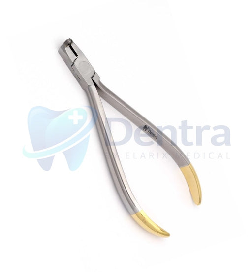 Dentra Orthodontic Distal End Cutter, Tungsten Carbide Inserts, Long Gold Handles