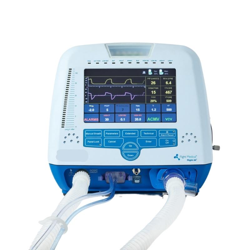Flight 60 ventilator on table with screen on