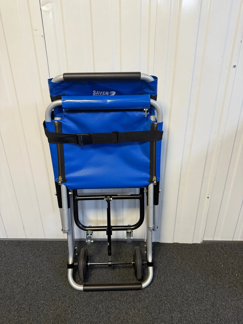 Operator using FERNO Saver Safe Evacuation Chair on stairs