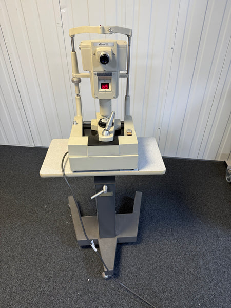 Front view of Reichert 12415 non-contact tonometer with wheeled table