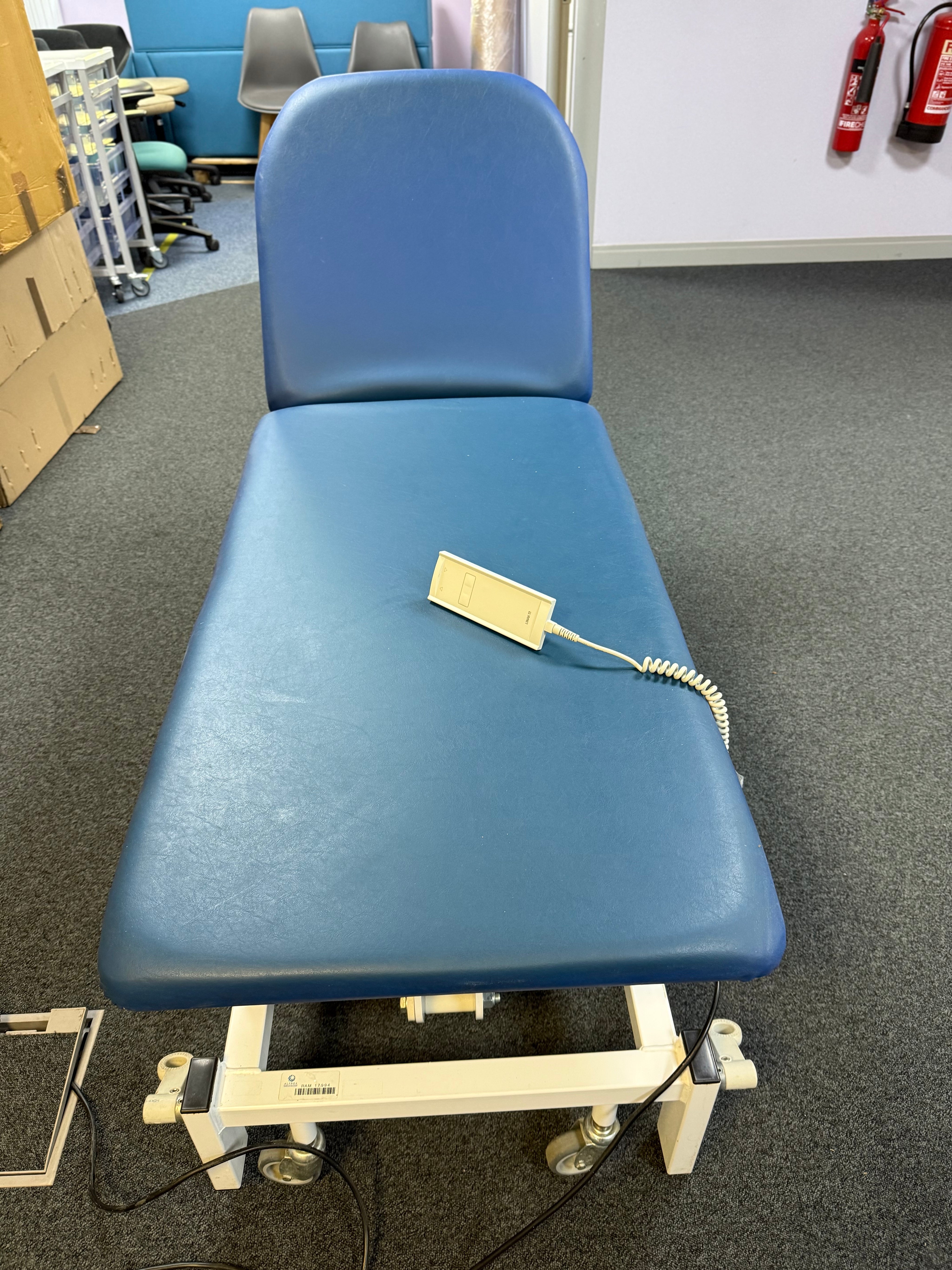 Close-up of antimicrobial seamless vinyl on Bristol Maid examination couch