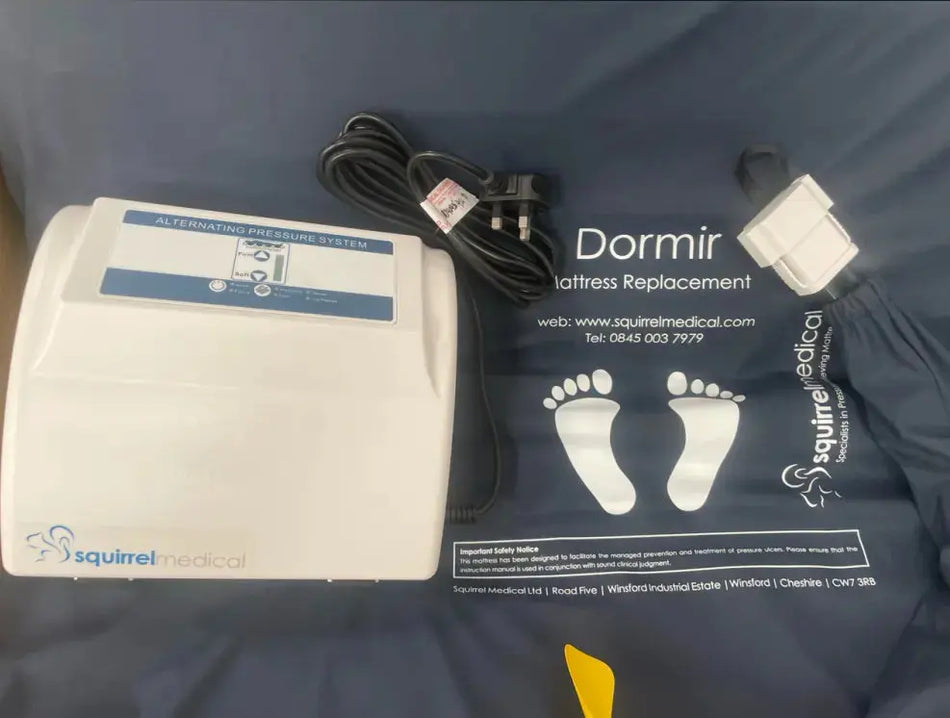 Full-length view of Squirrel 8535 mattress with cover