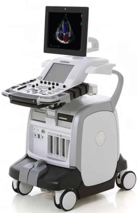 GE Logiq E9 Flat Screen Ultrasound Scanner Model 5205000-4 (2010) with with Sony UP-D897 Digital Graphic Printer SelfiMed UK