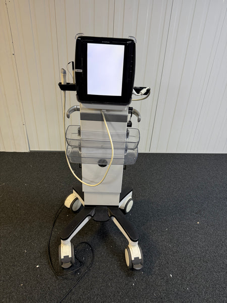 GE Venue ultrasound on docking cart with screen on