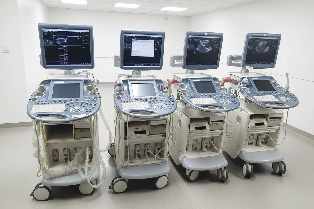 GE Voluson E6 Ultrasound Machine (2011) with Mitsubishi P90 Printer / Sony DVD Recorder DVO - 1000MD
Manufactured: 2011 Serial No: D53667 Software: Voluson E6 B 10.0.2.395 SelfiMed UK