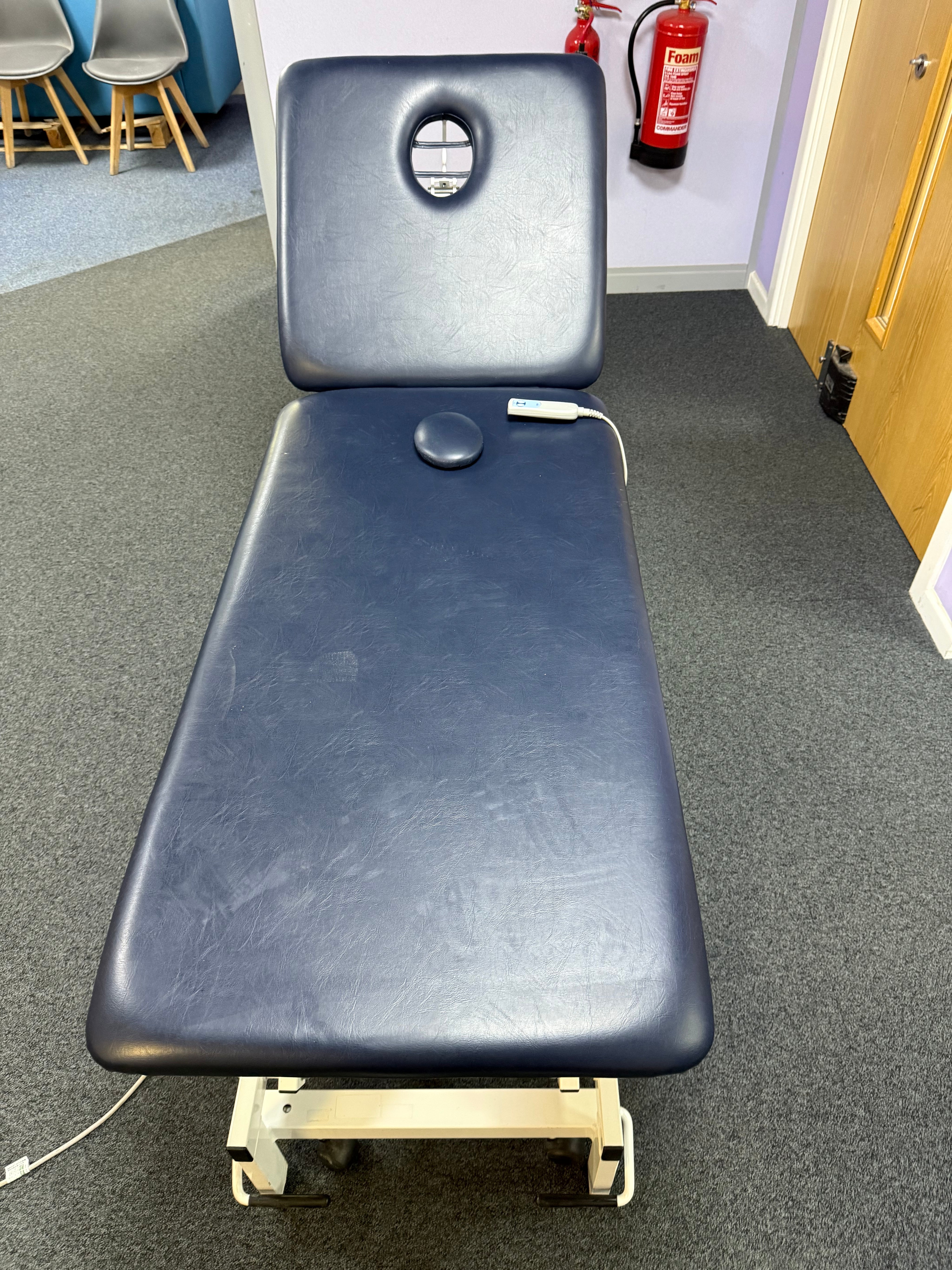 G Shaw 2-Section Electric Examination Couch with adjustable backrest