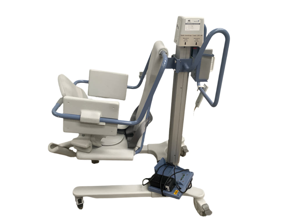 George Kramer Hektor Chair Lifter with wide ergonomic hygiene seat for patient bathing
