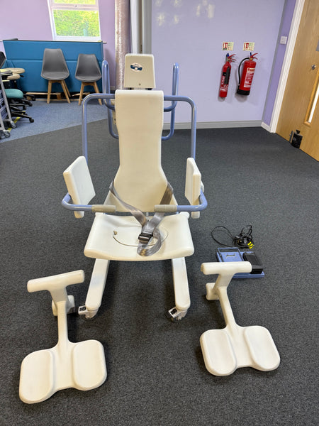 George Kramer Hektor Chair Lifter with wide ergonomic hygiene seat for patient bathing