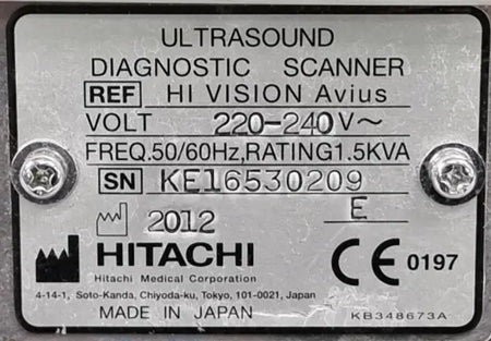 Hitachi Hi-Vision Avius Ultrasound Machine System SelfiMed UK