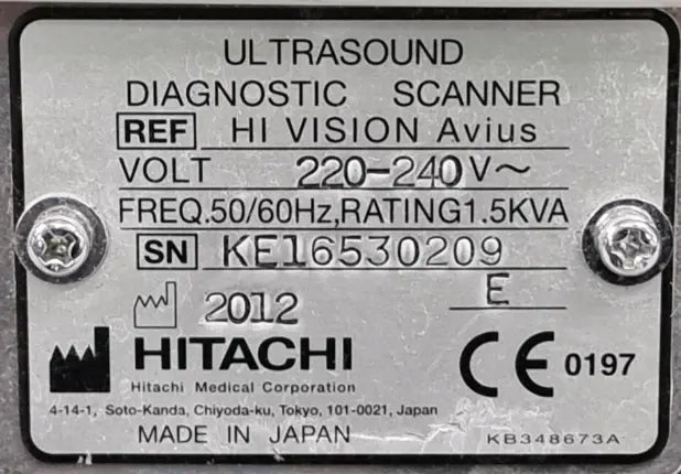 Hitachi Hi-Vision Avius Ultrasound Machine System SelfiMed UK