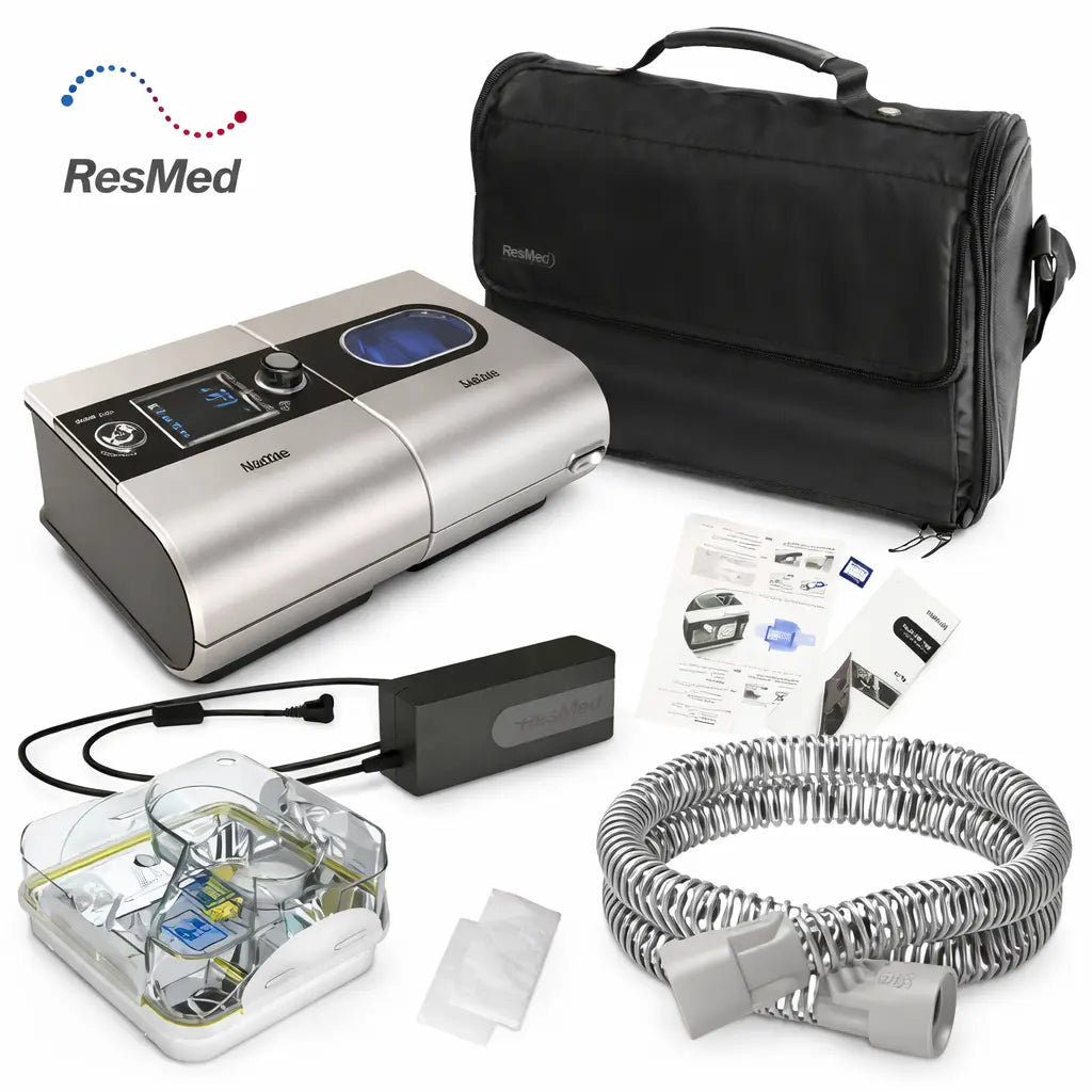 ResMed Escape EPR & Autoset S9 CPAP machine with Humidifier & Mask, CPAP Cleaner, Water Chamber, CPAP Hose & Used Bag SelfiMed UK