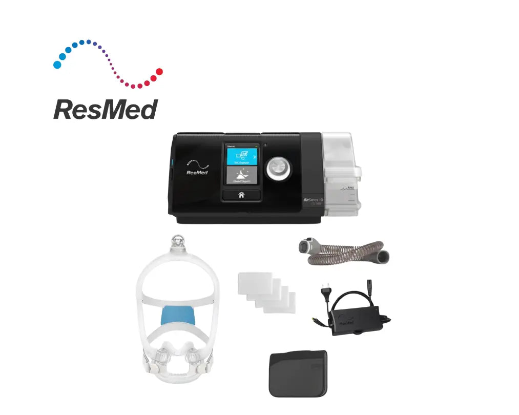 Resmed AirSense 10 AutoSet CPAP Machine Bundle with AirFit F40 CPAP Mask, Tubing & Humidifier - SelfiMed UK