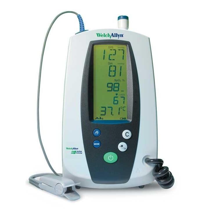 Welch Allyn Vital Signs Monitor with BP cuff, SPO2 Sensor & Power supply