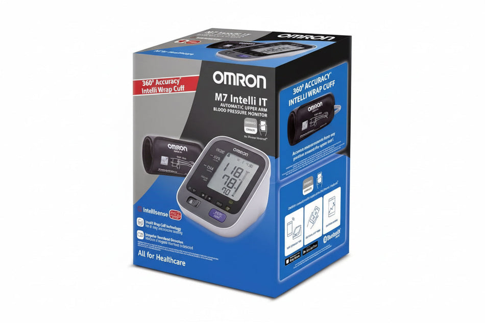 Omron M7 Intelli IT Automatic Upper Arm Blood Pressure Monitor in Box SelfiMed UK