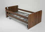 Electric Profiling Care Home Bed with Walnut Wood Headboards with Hospital Bed Mattress SelfiMed UK